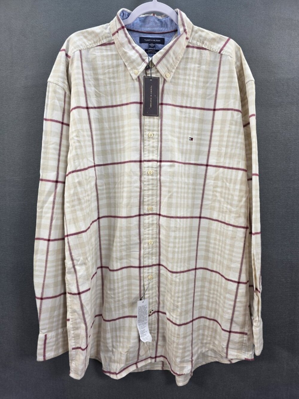 Tommy Hilfiger Men's 3XL Classic Fit Plaid Button Down Shirt NWT
